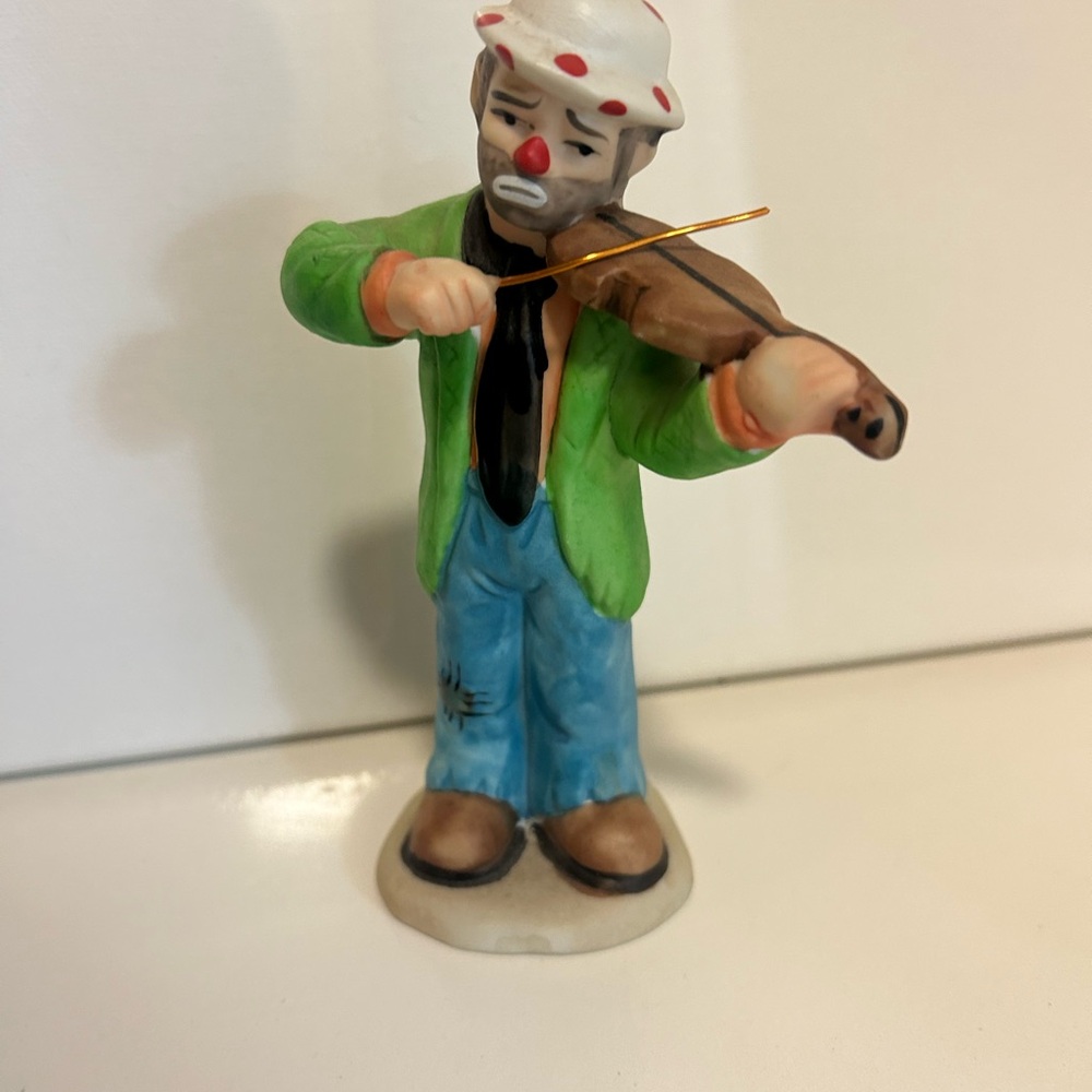 1986 Vintage Emmett Kelly by Flambro B. Clown Violinist Figurine